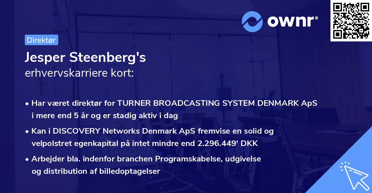 Jesper Steenberg's erhvervskarriere kort