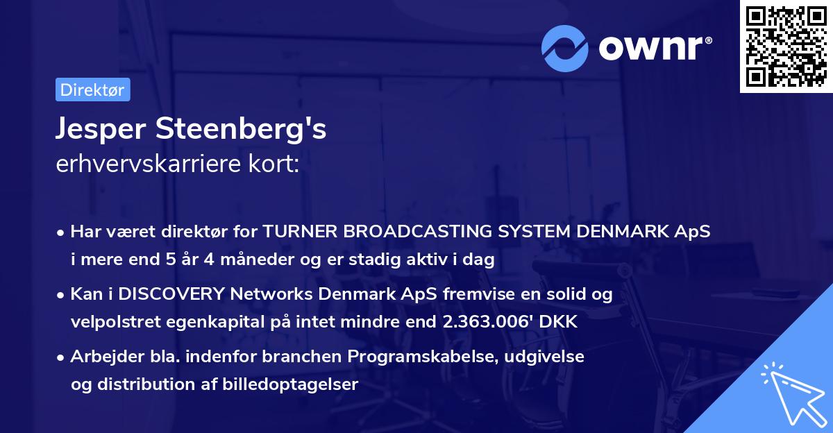 Jesper Steenberg's erhvervskarriere kort