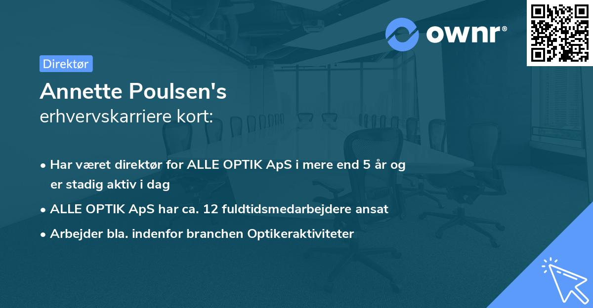 Annette Poulsen's erhvervskarriere kort