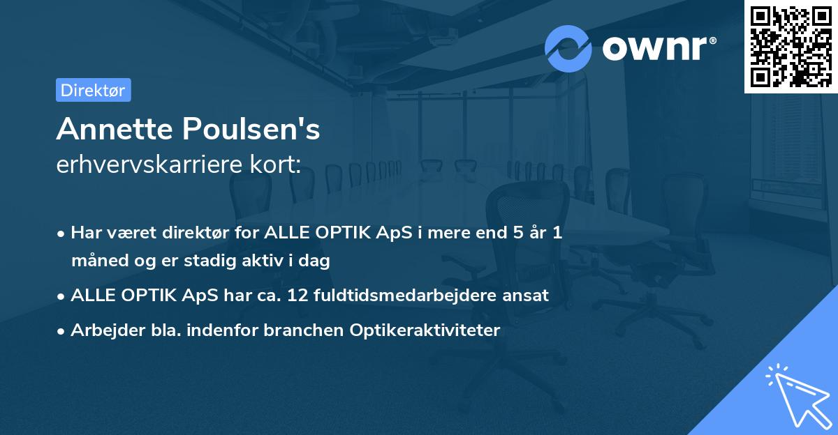 Annette Poulsen's erhvervskarriere kort