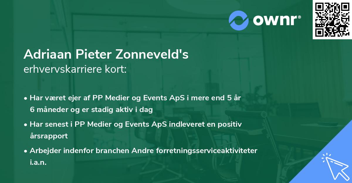 Adriaan Pieter Zonneveld's erhvervskarriere kort