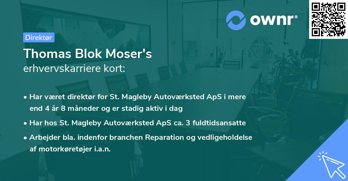 Thomas Blok Moser's erhvervskarriere kort