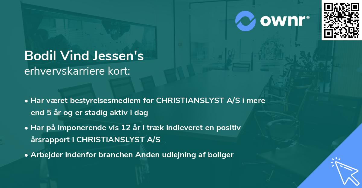 Bodil Vind Jessen's erhvervskarriere kort