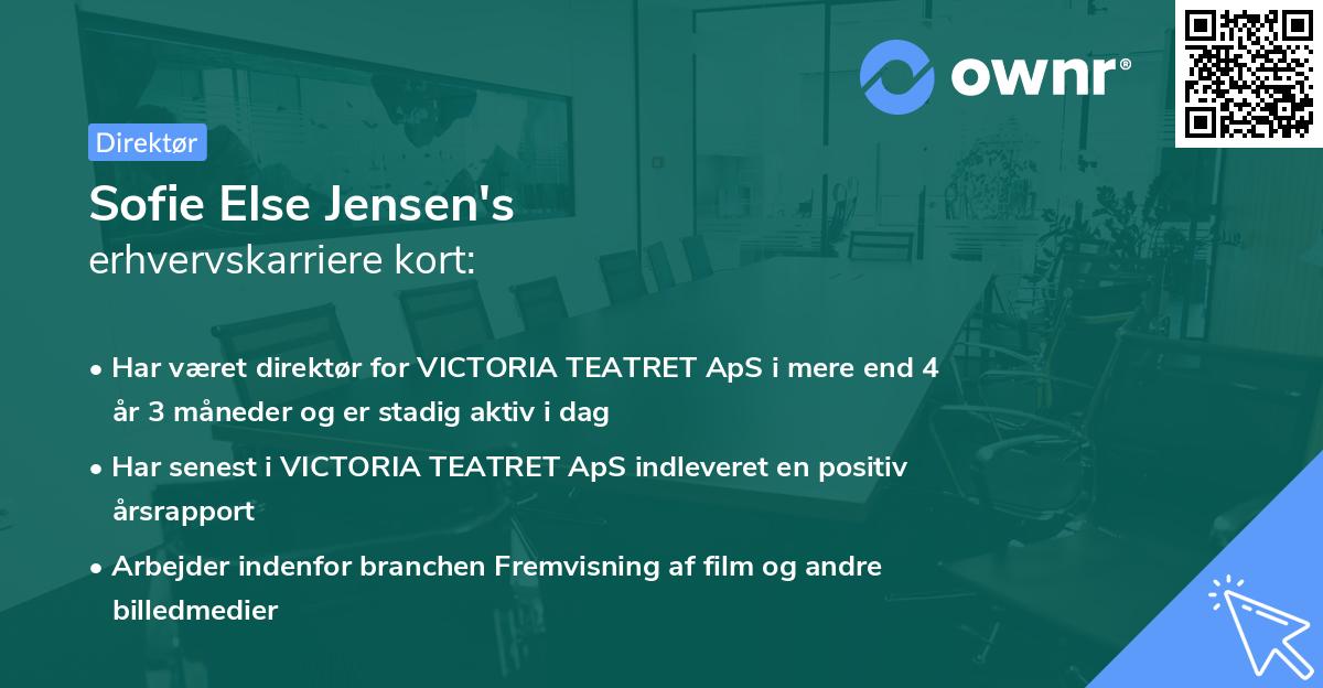 Sofie Else Jensen's erhvervskarriere kort