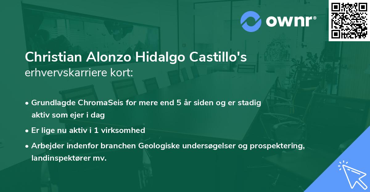 Christian Alonzo Hidalgo Castillo's erhvervskarriere kort