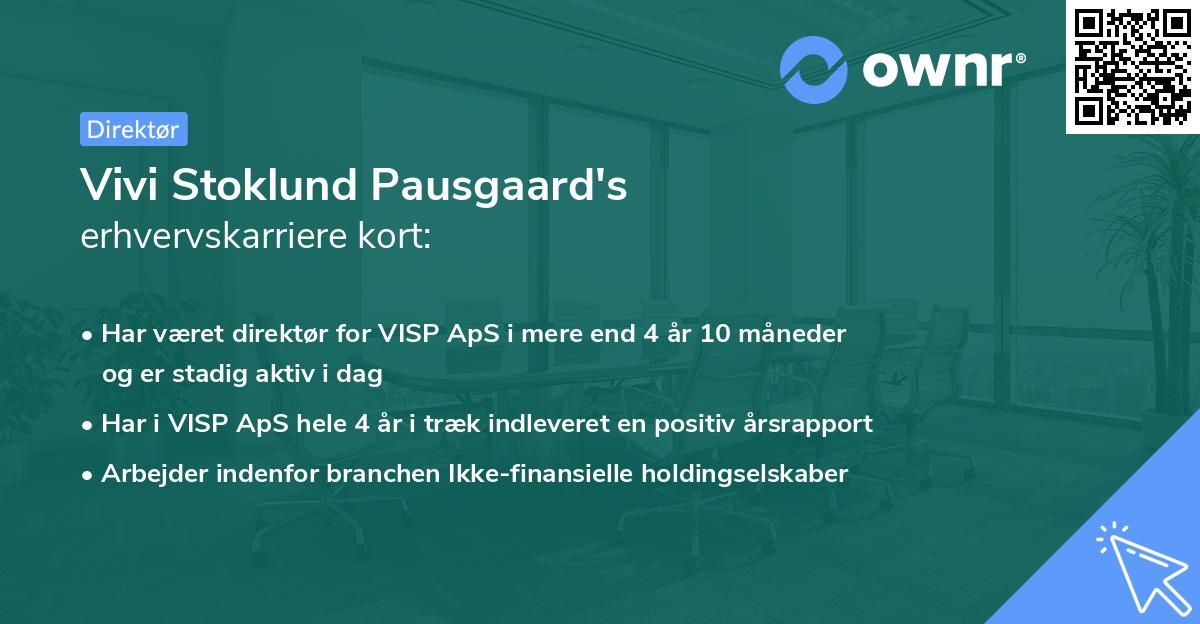 Vivi Stoklund Pausgaard's erhvervskarriere kort