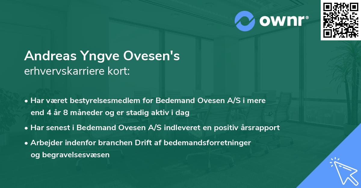 Andreas Yngve Ovesen's erhvervskarriere kort