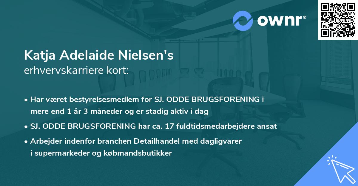 Katja Adelaide Nielsen's erhvervskarriere kort