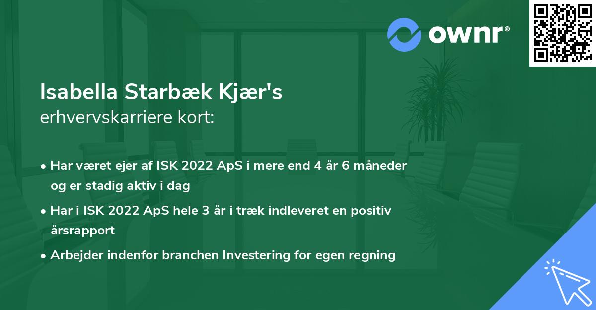 Isabella Starbæk Kjær's erhvervskarriere kort