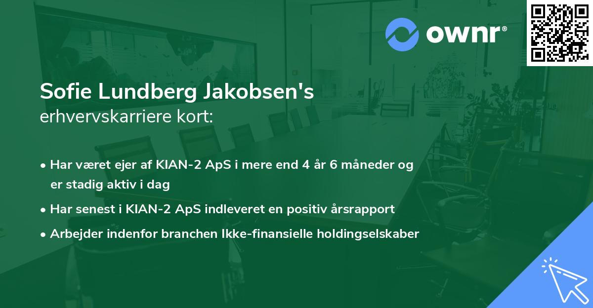 Sofie Lundberg Jakobsen's erhvervskarriere kort