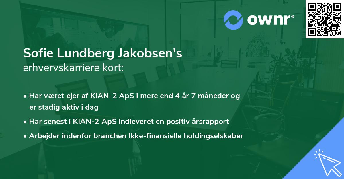 Sofie Lundberg Jakobsen's erhvervskarriere kort