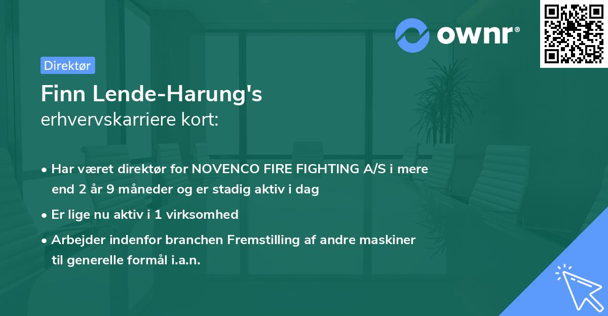 Finn Lende-Harung's erhvervskarriere kort