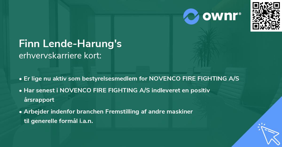 Finn Lende-Harung's erhvervskarriere kort