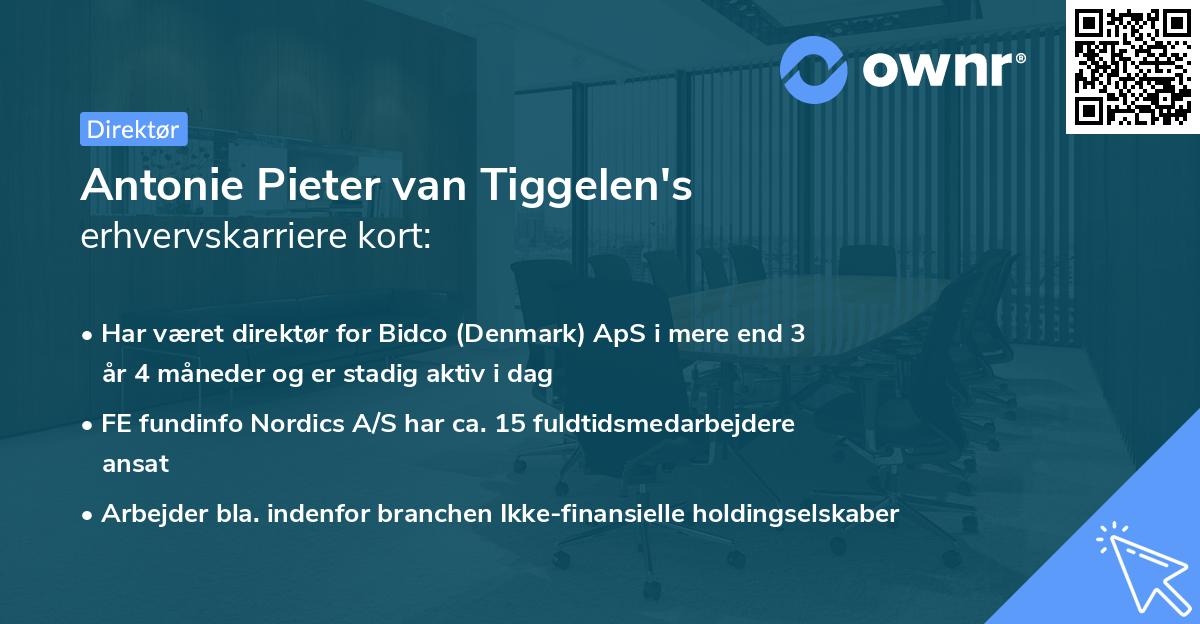 Antonie Pieter van Tiggelen's erhvervskarriere kort