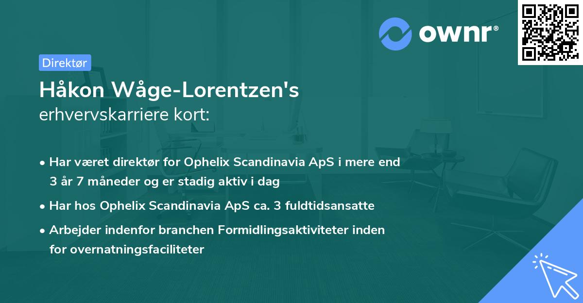 Håkon Wåge-Lorentzen's erhvervskarriere kort