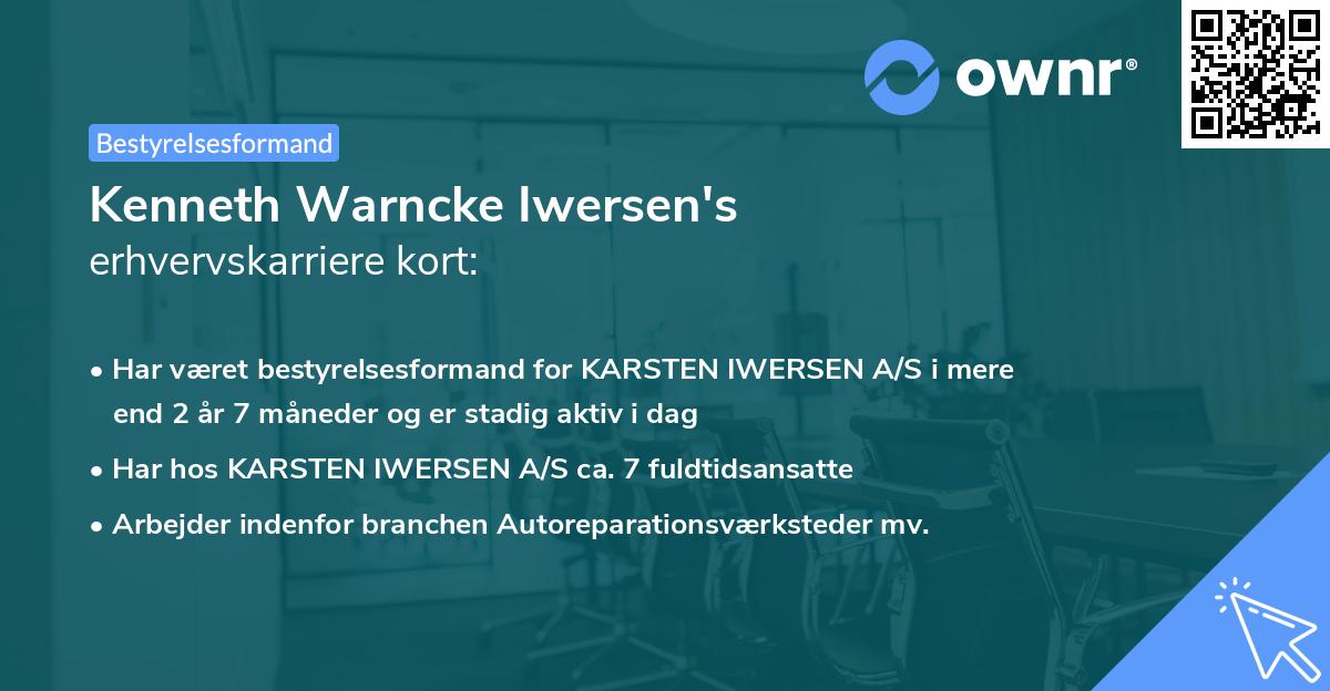 Kenneth Warncke Iwersen's erhvervskarriere kort