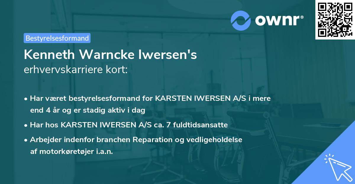Kenneth Warncke Iwersen's erhvervskarriere kort