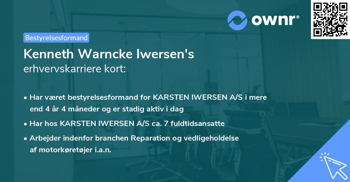 Kenneth Warncke Iwersen's erhvervskarriere kort