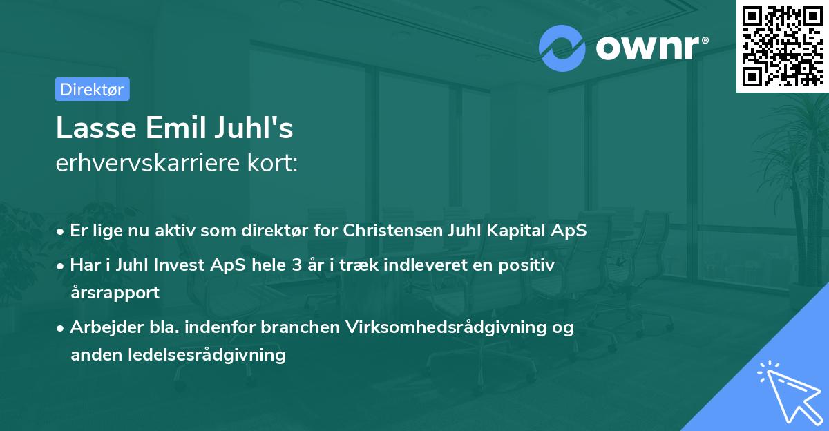 Lasse Emil Juhl's erhvervskarriere kort