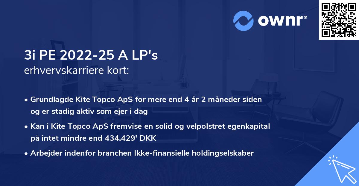 3i PE 2022-25 A LP's erhvervskarriere kort