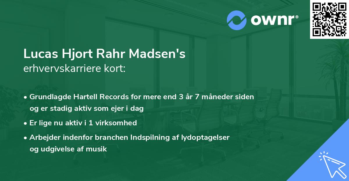 Lucas Hjort Rahr Madsen's erhvervskarriere kort
