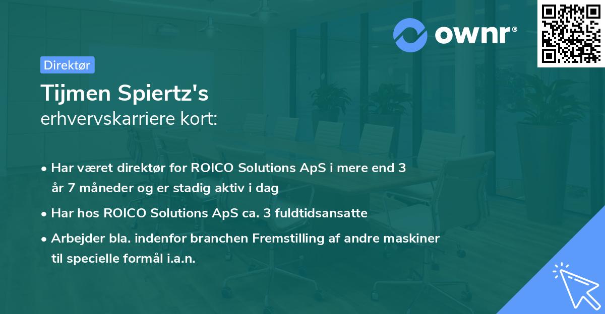 Tijmen Spiertz's erhvervskarriere kort