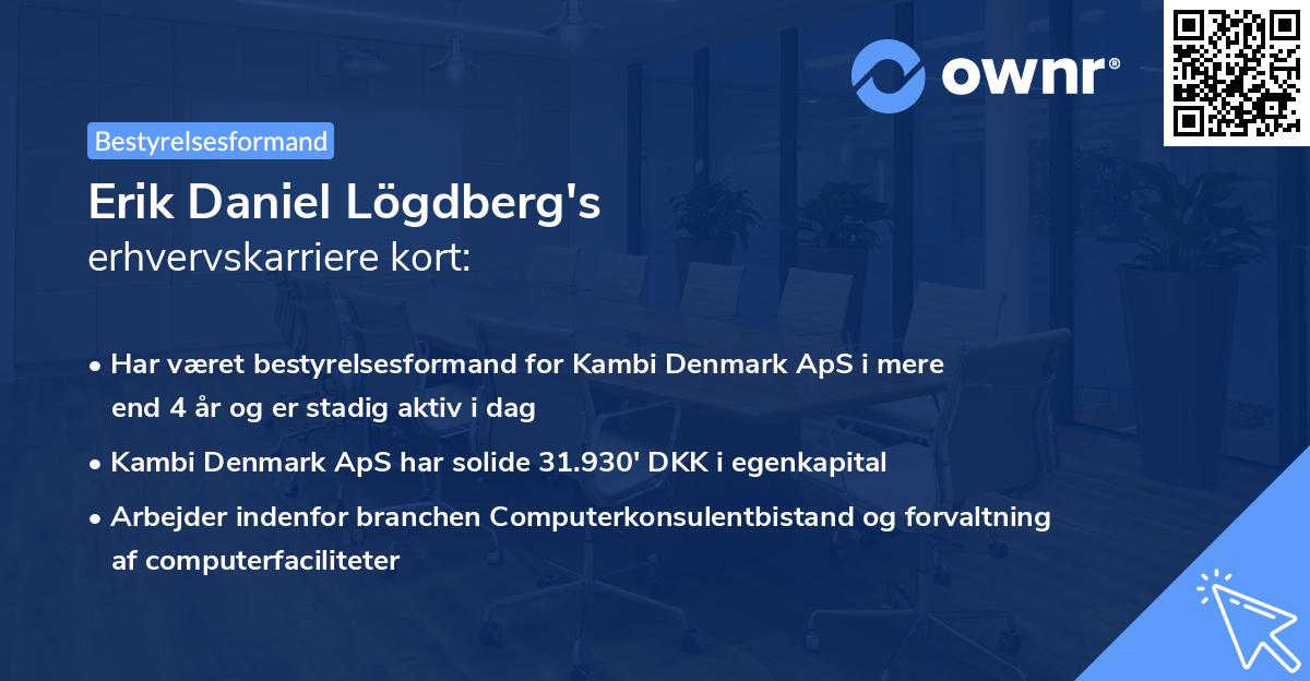 Erik Daniel Lögdberg's erhvervskarriere kort