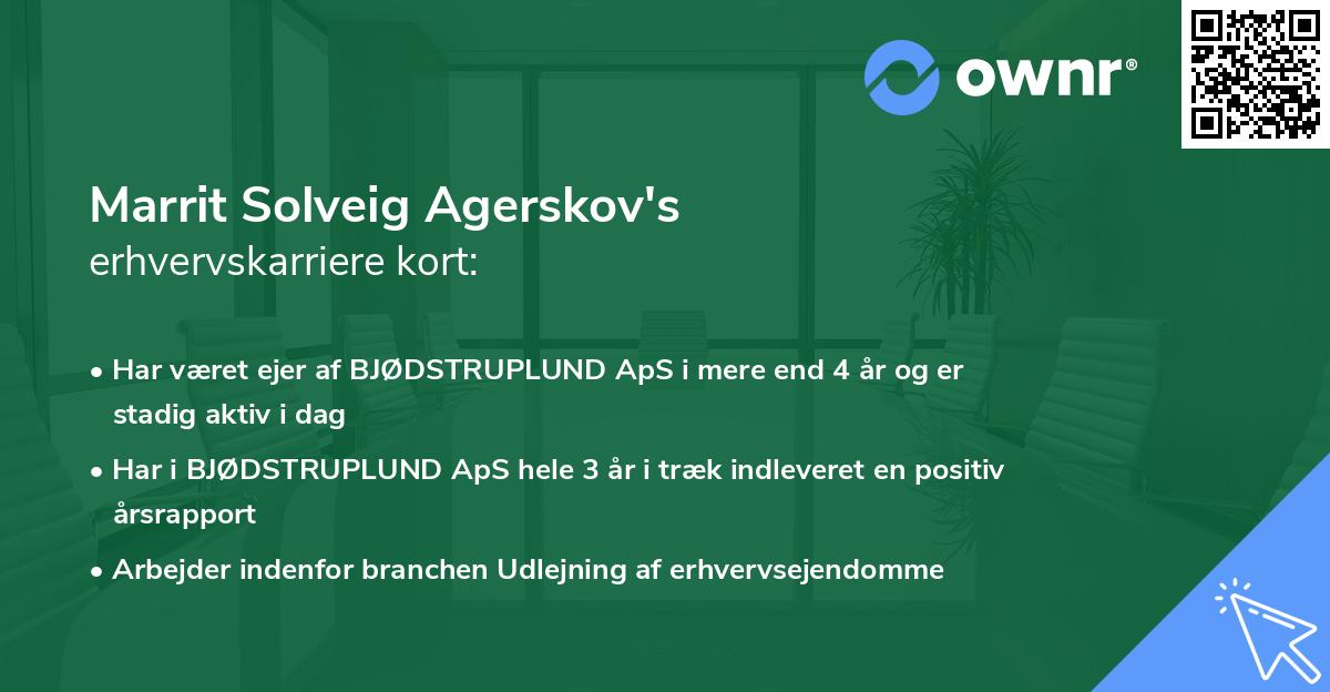 Marrit Solveig Agerskov's erhvervskarriere kort