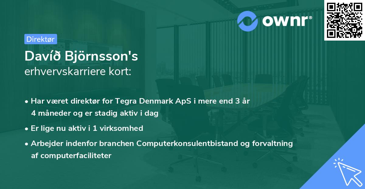 Davíð Björnsson's erhvervskarriere kort