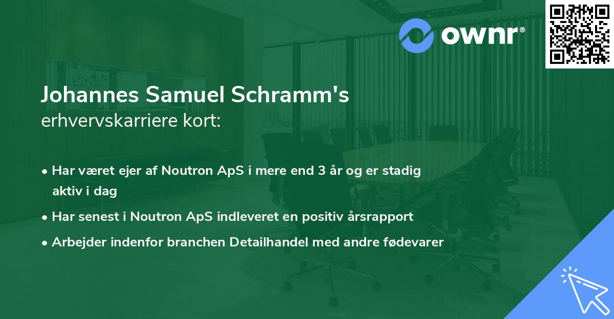 Johannes Samuel Schramm's erhvervskarriere kort