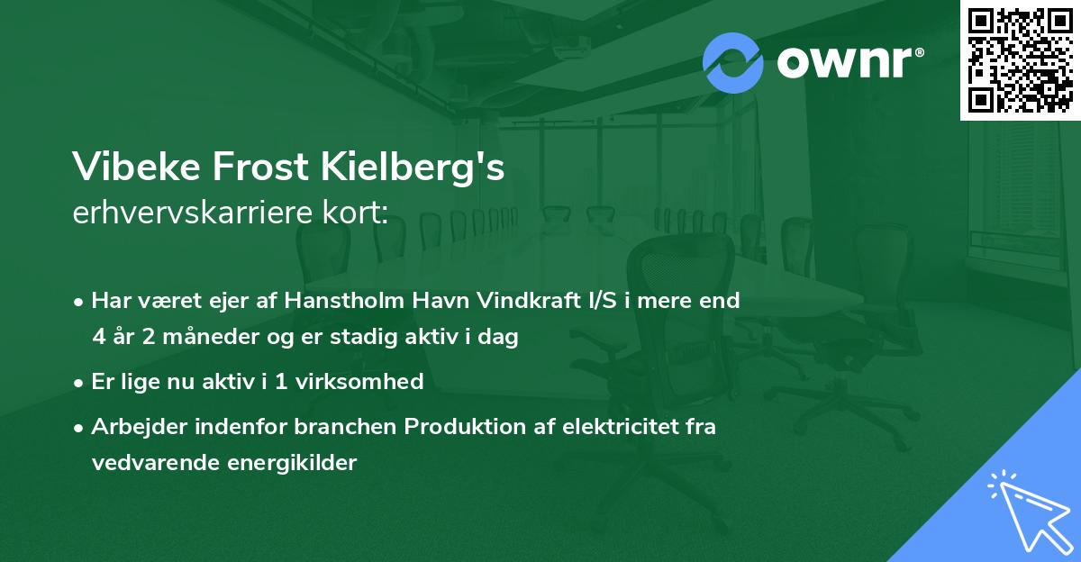 Vibeke Frost Kielberg's erhvervskarriere kort