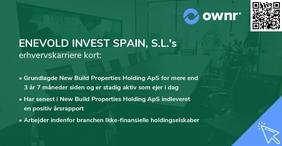 ENEVOLD INVEST SPAIN, S.L.'s erhvervskarriere kort