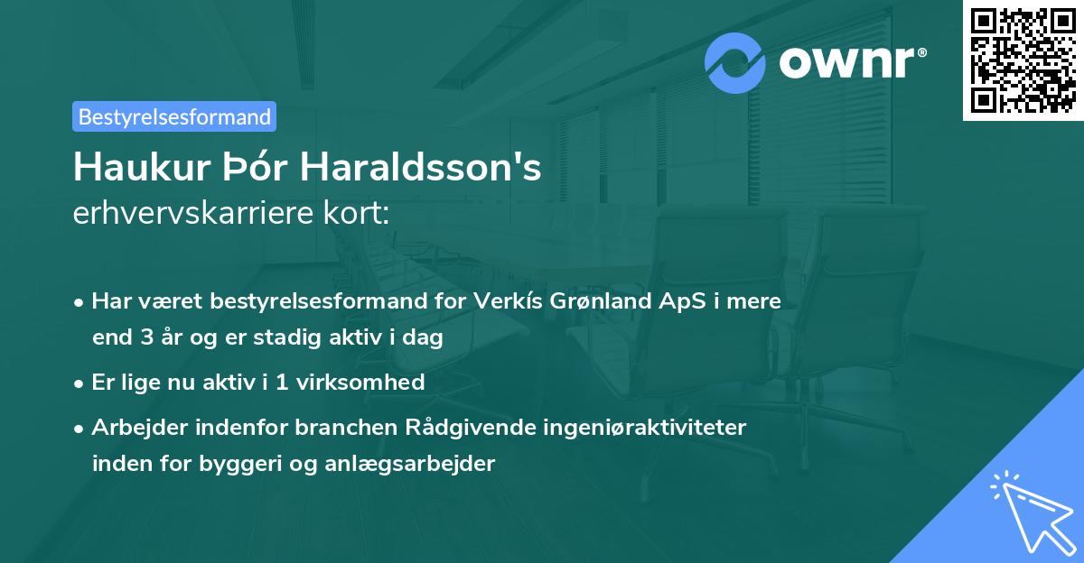 Haukur Þór Haraldsson's erhvervskarriere kort