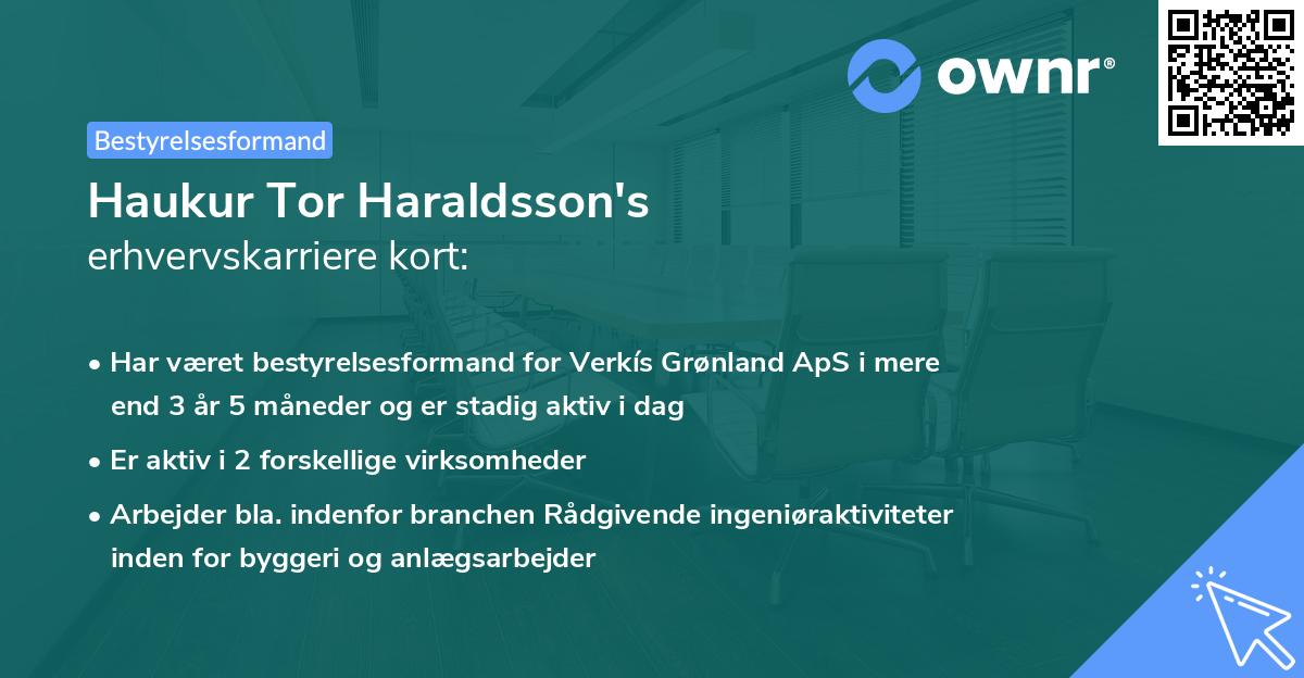 Haukur Tor Haraldsson's erhvervskarriere kort