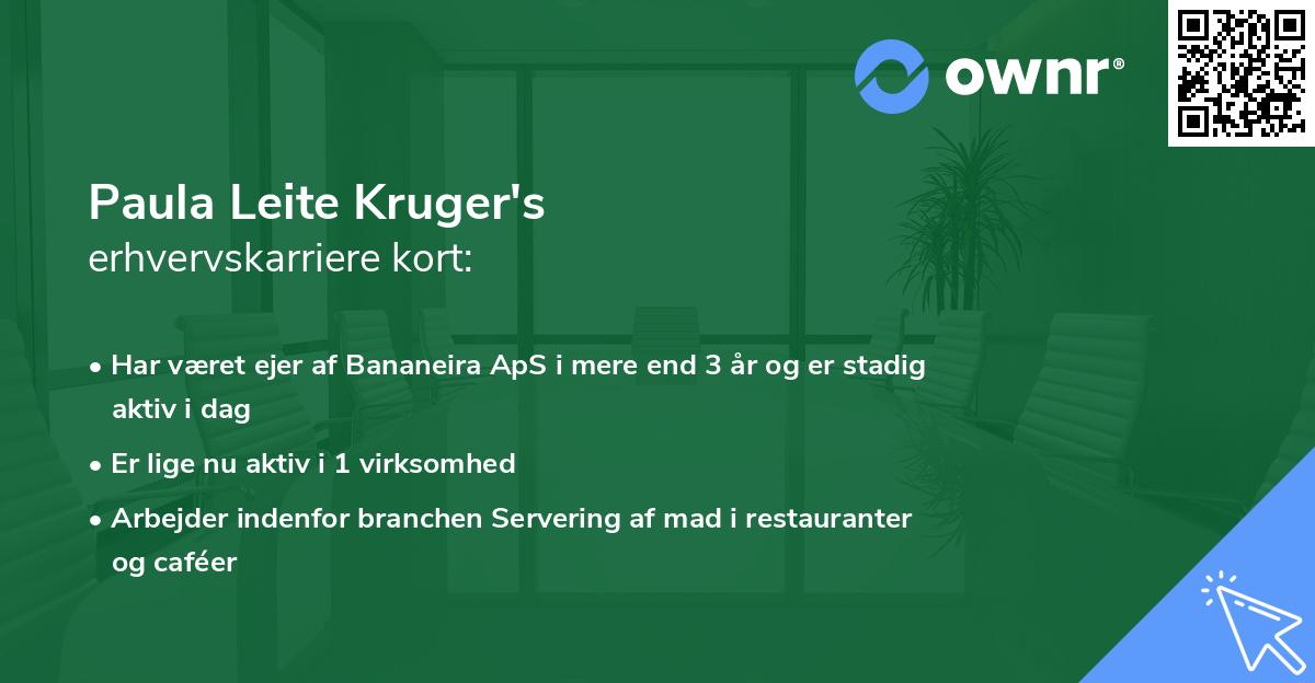 Paula Leite Kruger's erhvervskarriere kort