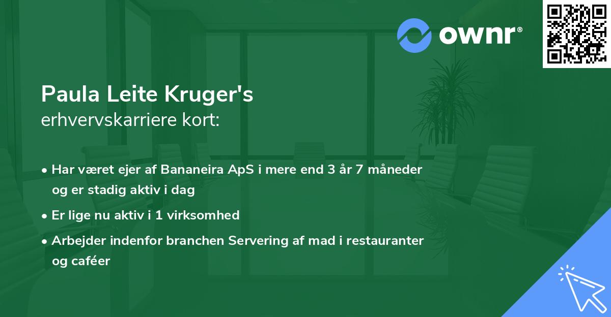 Paula Leite Kruger's erhvervskarriere kort