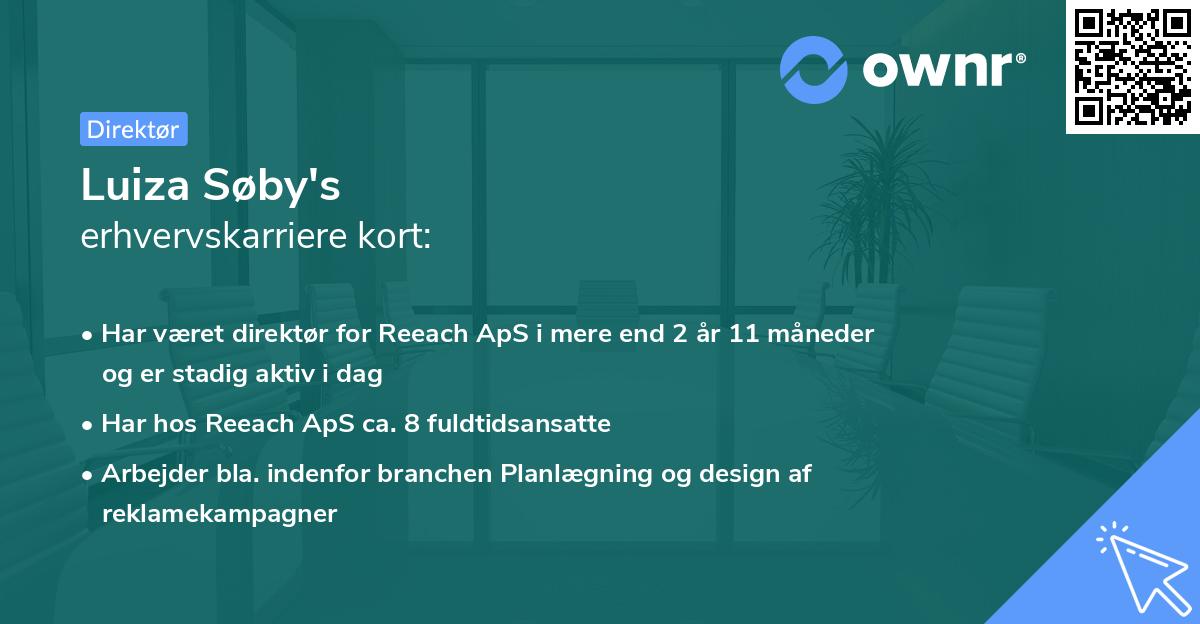 Luiza Søby's erhvervskarriere kort