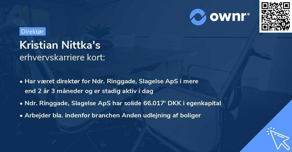 Kristian Nittka's erhvervskarriere kort