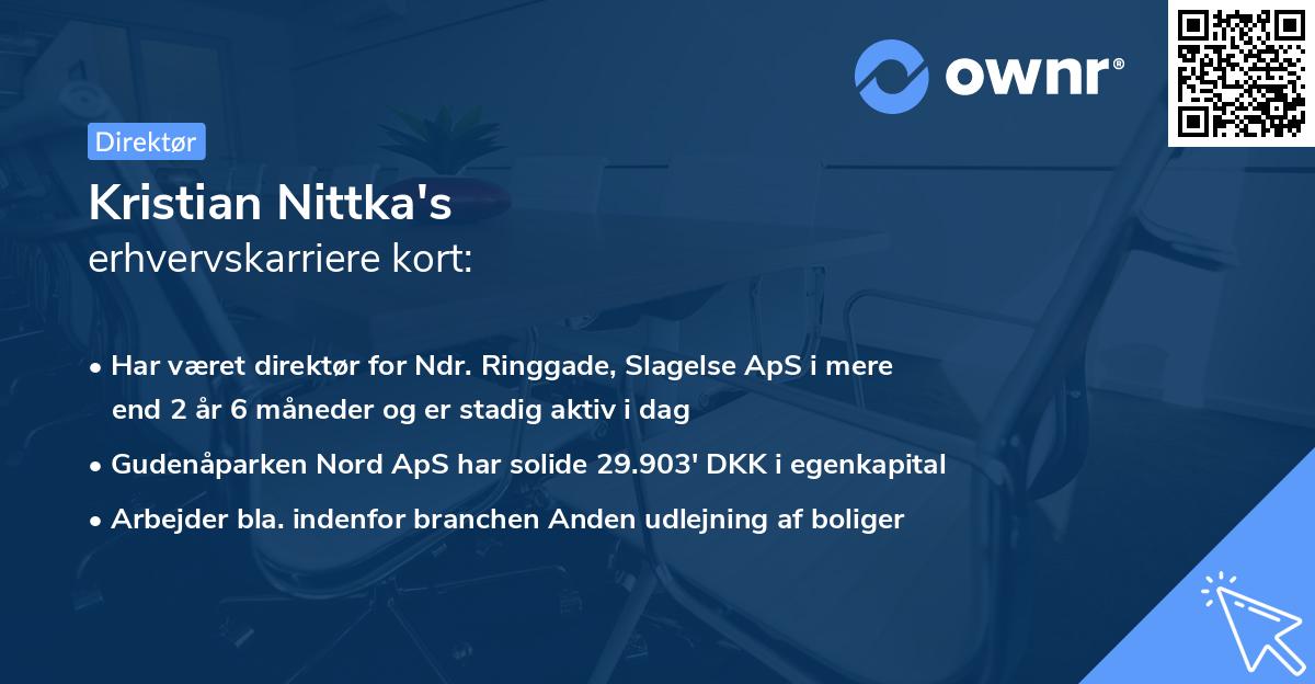 Kristian Nittka's erhvervskarriere kort