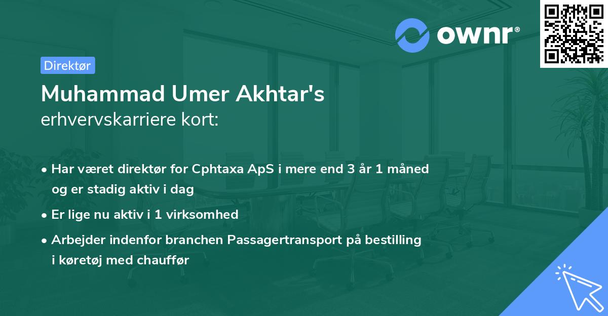 Muhammad Umer Akhtar's erhvervskarriere kort