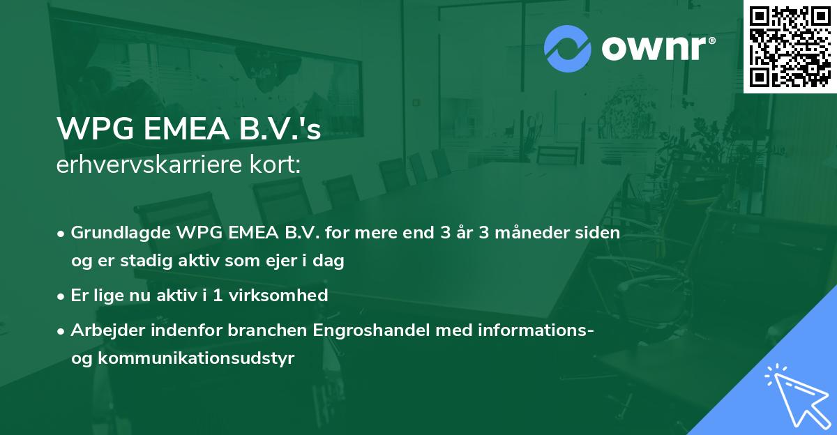 WPG EMEA B.V.'s erhvervskarriere kort