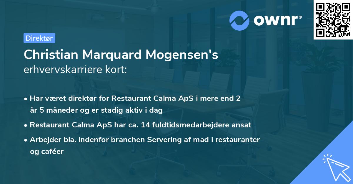 Christian Marquard Mogensen's erhvervskarriere kort
