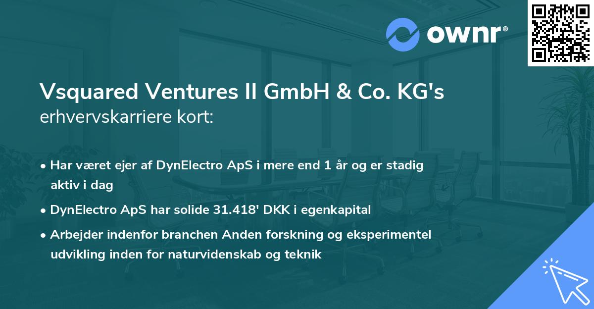 Vsquared Ventures II GmbH & Co. KG's erhvervskarriere kort