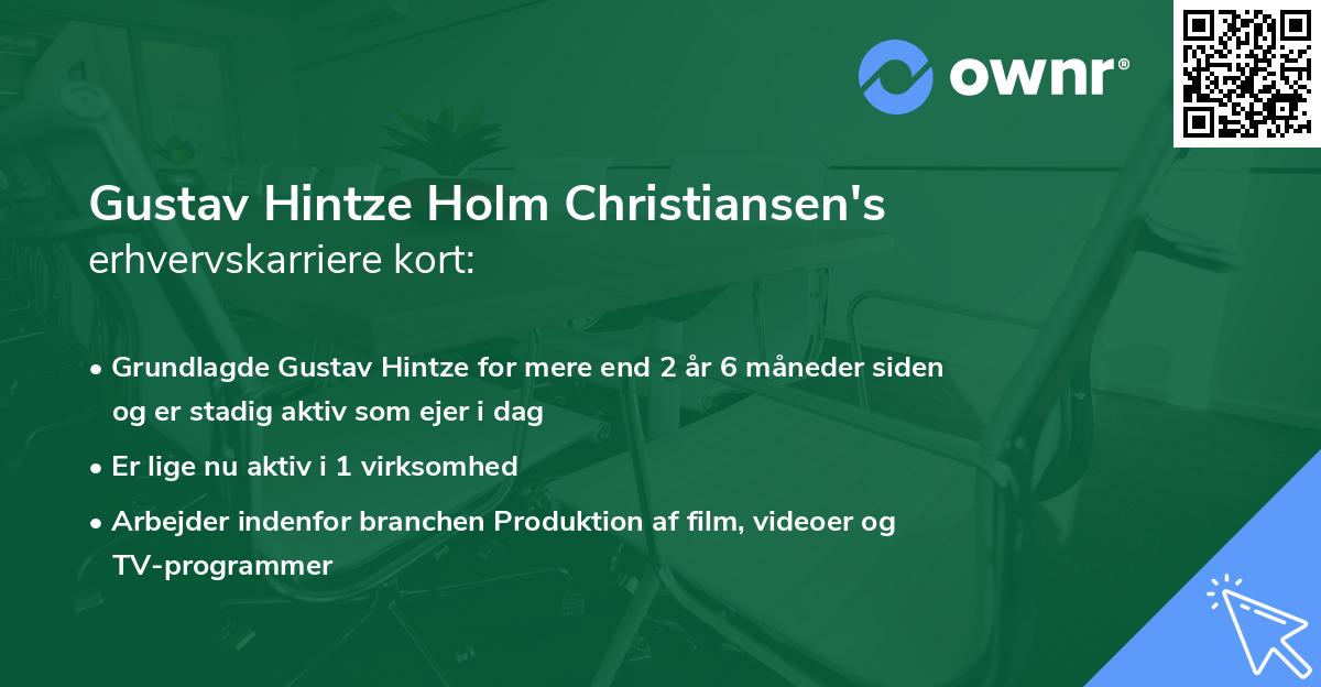 Gustav Hintze Holm Christiansen's erhvervskarriere kort
