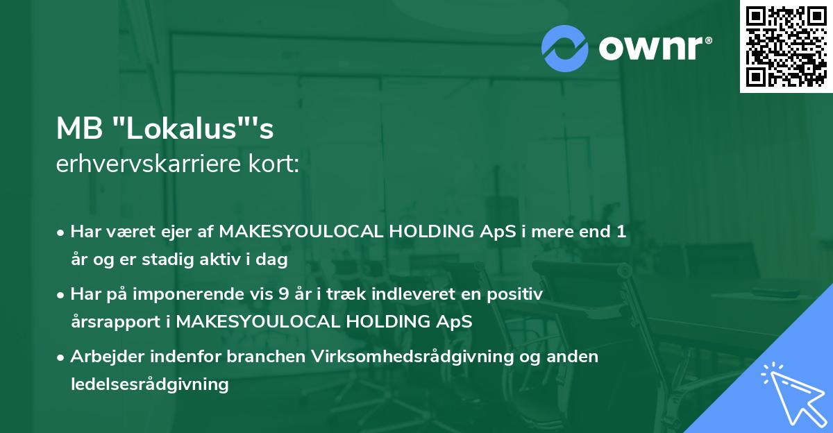 MB "Lokalus"'s erhvervskarriere kort