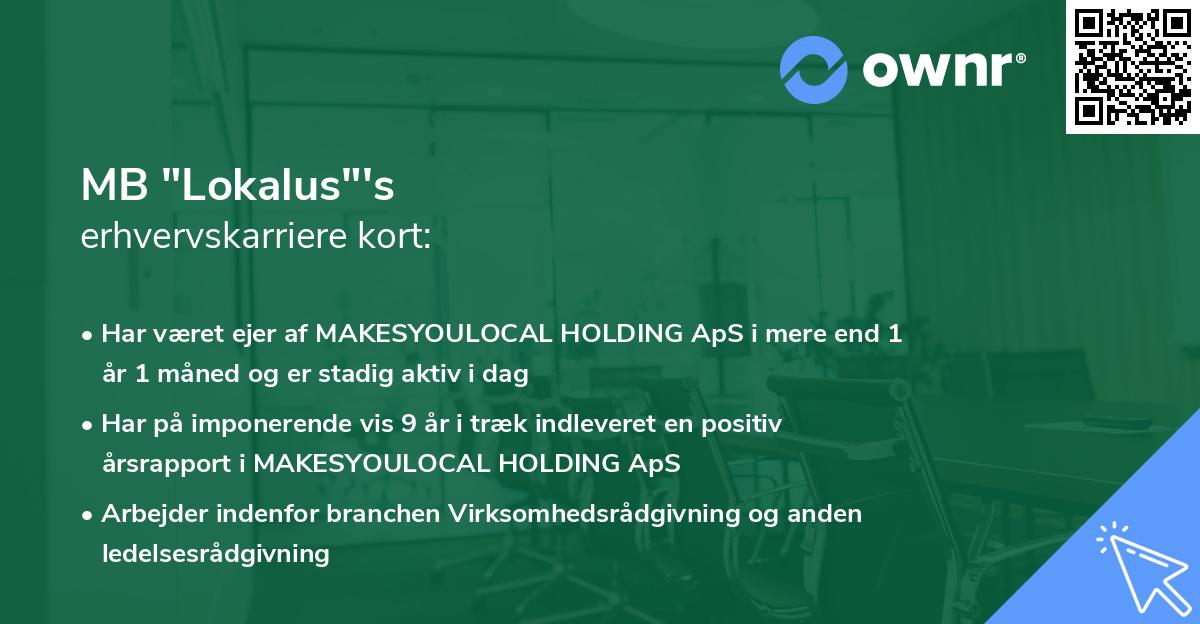 MB "Lokalus"'s erhvervskarriere kort