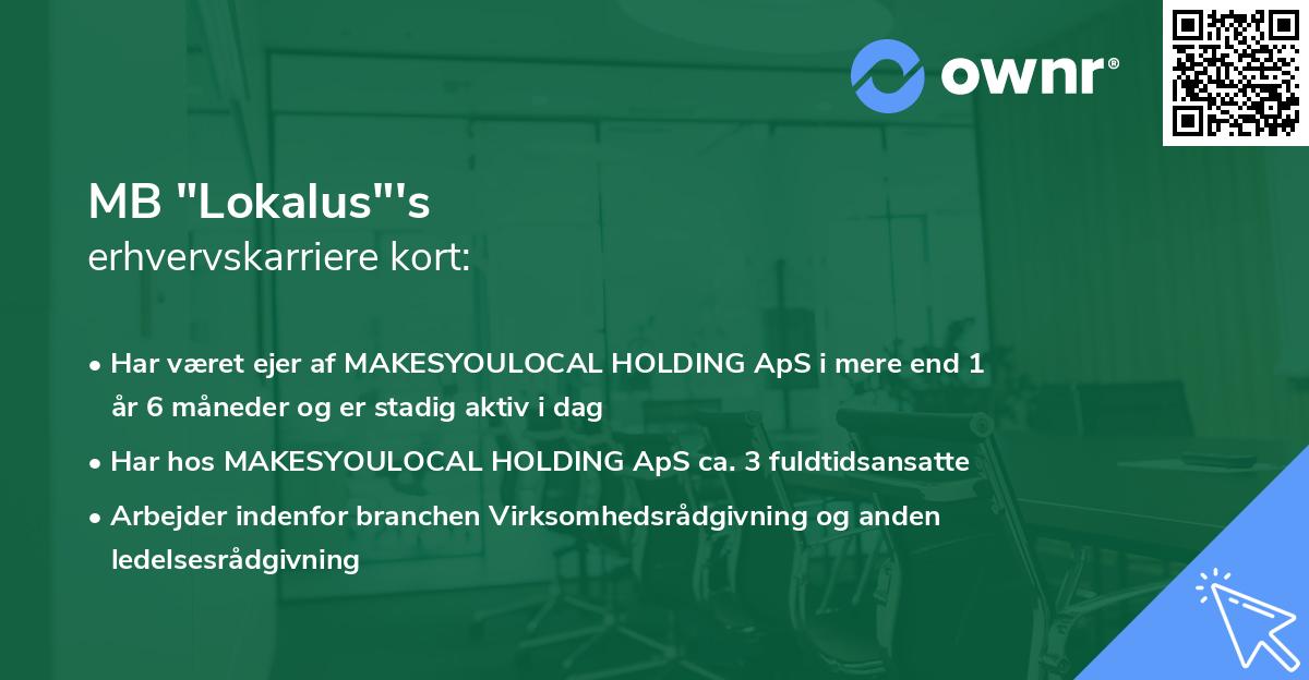 MB "Lokalus"'s erhvervskarriere kort