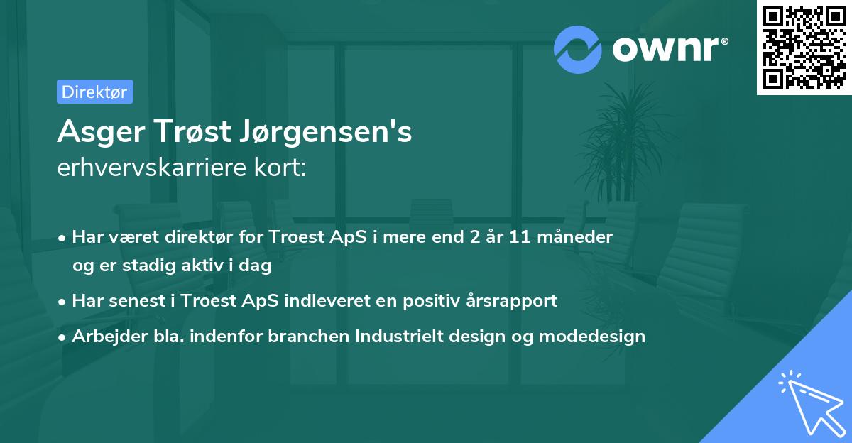 Asger Trøst Jørgensen's erhvervskarriere kort