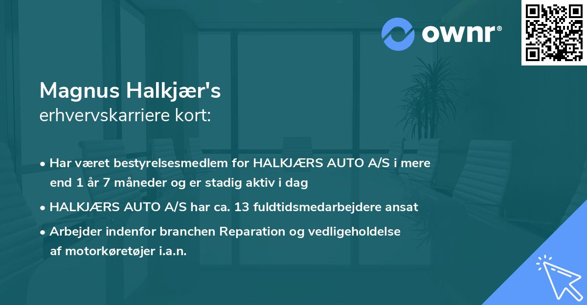 Magnus Halkjær's erhvervskarriere kort
