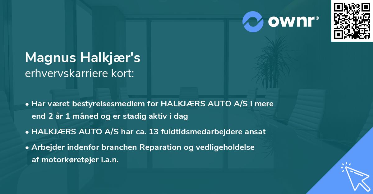 Magnus Halkjær's erhvervskarriere kort